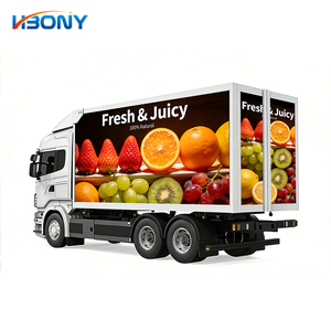 Camion publicitaire numérique extérieur HBONY avec écran LED, panneau d'affichage monté sur camion à 3 faces, panneau RGB pour cinéma - Product Image 1
