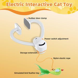 Baguette à plumes électrique automatique <span class=keywords><strong>pour</strong></span> chaton et chat adulte, jouet d'enrichissement et de stimulation <span class=keywords><strong>pour</strong></span> <span class=keywords><strong>chats</strong></span> las, jouet interactif <span class=keywords><strong>pour</strong></span> chat - Product Image 6