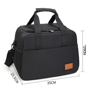 Lunch Bag Insulated Oxford Cloth Large Capacity Thermal Cooler Bag Gray Black Navy Blue Khaki - Product Image 5