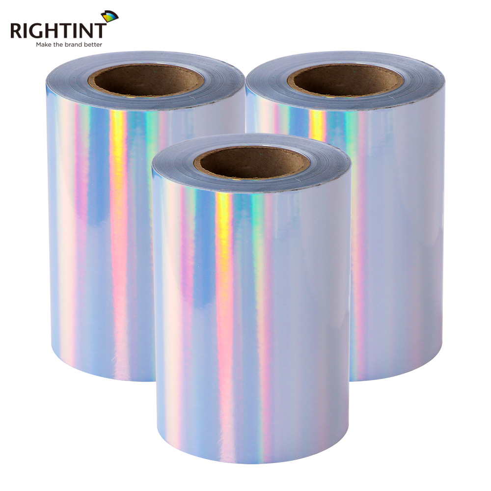 Self-Adhesive Holographic Lamination Roll Sticker 100m Vinyl Paper Hot Melt Water Activated Pressure Sensitive Warning Film Roll