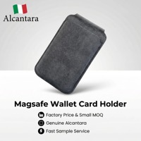 Dompet Stand Alcantara Mewah dengan Tempat Kartu Magnetik untuk iPhone 13/14/15/16, Penjepit Kartu Belakang, dan Bracket untuk Penggunaan di Meja