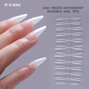 High Quality Almond Press On Nails Acrylic Full Cover Nail Tips Clear For Nail Salon