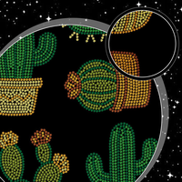Motif de transfert thermocollant en strass Cactus Mix, brillant, souple et facile à appliquer pour vêtements, sacs, décoration DIY, en stock