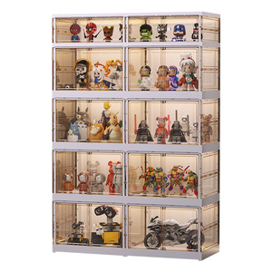 Boîte de présentation Pop Mart, armoire de rangement transparente en PET, design pliable pour l'organisation de collections de figurines et jouets - Product Image 4