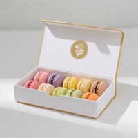 Boîte à nourriture écologique pour macarons Dessert Bonbons Boîtes en papier Emballage de macaron blanc personnalisé Boîte-cadeau pour biscuit au chocolat
