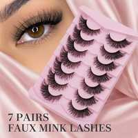 7 paires de faux cils œil de renard faits à la main, effet naturel ailé, doux, réutilisables, pour maquillage quotidien, fêtes et mariages