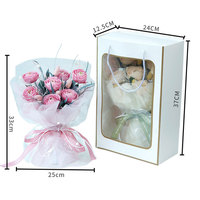 Cadeaux tendance pour la fête des mères 2026, vente en gros, bouquet unique personnalisé sous cloche en verre, roses séchées naturelles - Longue durée, 3 à 5 ans