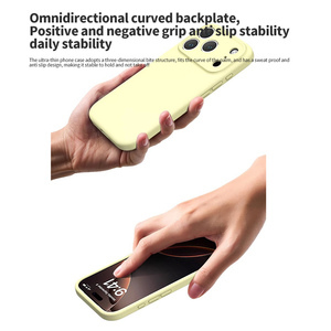 Custodia per telefono in Silicone morbido liquido per <span class=keywords><strong>iPhone</strong></span> 11 12 13 <span class=keywords><strong>14</strong></span> 15 16 <span class=keywords><strong>Pro</strong></span> <span class=keywords><strong>Max</strong></span> 17 Air tinta unita AI pulsante Cover del telefono - Product Image 3