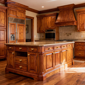 Mobili da <span class=keywords><strong>cucina</strong></span> in rovere massello personalizzato di lusso stile classico europeo per progetti di Villa Design e produzione su - Product Image 2