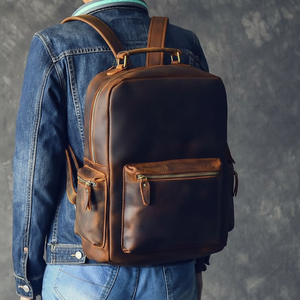 Mochila de cuero de alta calidad, segura, espaciosa, precio al por mayor, negocio clásico hecho a mano, fábrica, descuento directo a granel 2025 - Product Image 1