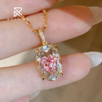 Pendentif Cœur en Argent Sterling 925 Rochime avec Fermoir Universel, Pendentif Cœur en Pierre Précieuse