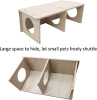 Petits animaux en bois 2 chambres cachette-Tunnel multi-chambre explorant jouet cachant labyrinthe Tunnel plate-forme Cage accessoires Portable