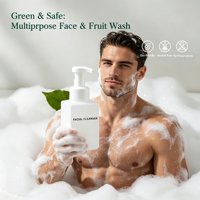 Gel douche moussant rafraîchissant, capable de mousser automatiquement et de produire une mousse riche pour hommes, offre un effet de nettoyage en profondeur