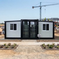 Maison conteneur à double aile, installation rapide, économie sur les frais de transport, câblage préinstallé, pour le logement du personnel de chantier