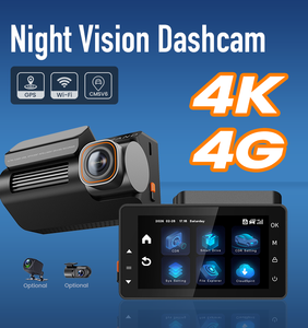 4K 3cch 4G सिम कार्ड डैश कैमरा के साथ वाई-फाई GPS Cmsv6 adas कार ब्लैक बॉक्स फ्रंट और रियर डैश कैमरा 4k - Product Image 2