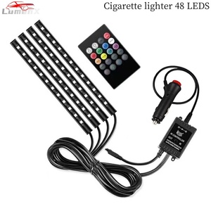 4 trong 1 72 LED USB RGB Xe môi trường xung quanh ánh sáng Kit voice & app điều khiển từ xa âm nhạc xe footwell chiếu sáng tự động chiếu sáng nội thất - Product Image 6