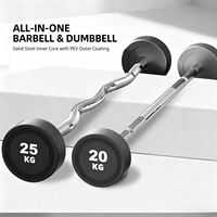 Barre de musculation fixe personnalisable, ensemble de barres de musculation durables recouvertes de caoutchouc avec plusieurs spécifications pour usage commercial en salle de sport