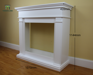 Caminetto <span class=keywords><strong>Moderno</strong></span> Autoportante in MDF Verniciato Bianco, Cornice per Caminetto su Misura per Inserti di Caminetti Elettrici e a Bioetanolo - Product Image 2
