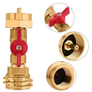 Adaptador de válvula de cilindro de propano de cobre puro para tanque de gas exterior, conexión rápida, reemplazo y reparación - Product Image 3