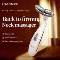 Appareil de beauté portable 2-en-1 pour le cou et le visage avec 2 têtes, micro-courant nettoyant, lifting et anti-rides