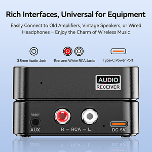 Récepteur Bluetooth 6.0, prise AUX 3.5mm, adaptateur sans fil <span class=keywords><strong>RCA</strong></span>, micro intégré, adaptateur de musique stéréo sans fil pour haut-parleur/amplificateur domestique - Product Image 6