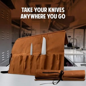 Échantillon gratuit : Sac de transport décontracté pour couteaux de chef, portable, durable, enroulable, avec poches de rangement pour couteaux - Product Image 5