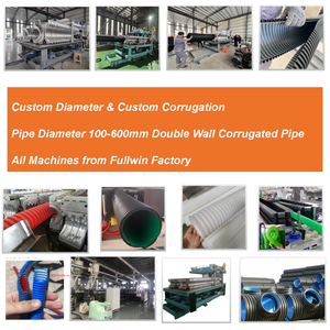 Línea de Producción de Tuberías de PE HDPE de Alta Velocidad, Máquina Extrusora de Tuberías Corrugadas de Doble Pared, Drenaje Vial - Product Image 5