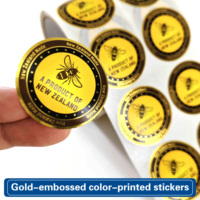 Autocollants personnalisés en feuille d'or transparente, étiquettes autocollantes imperméables, étiquettes de logo privées, marquage à chaud