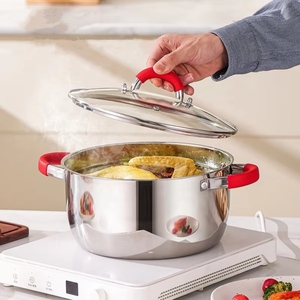 XYL All in One <span class=keywords><strong>Cookware</strong></span> Juegos de 16 piezas Mango de silicona Cacerola de acero inoxidable Sartén Cacerola Juego de ollas para sopa - Product Image 4