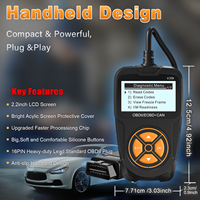 Escáner OBDII/EOBD Negro V319, Lector de Códigos, Detector de Fallas de Automóviles de 12V y Herramienta de Diagnóstico OBD2 para Automóviles