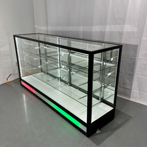 Vetrina per Negozio di Fumo con Illuminazione a Cascata, Vetro Temperato, Retro a Specchio, Espositore <span class=keywords><strong>LED</strong></span> Personalizzabile in Dimensioni e Colore - Product Image 2