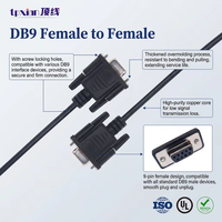 Cable Serial RS232 DB9 Hembra-Hembra Personalizado, Cable de Comunicación Industrial de 9 Pines con Retardante de Llama VW-1