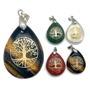 Set <span class=keywords><strong>di</strong></span> Cristalli Naturali Chakra, Pietre Grezze per <span class=keywords><strong>Meditazione</strong></span> e Guarigione, Ciondolo Albero della Vita per Yoga - Product Image 3