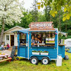 Retro Round Food Cart Vintage Mobile Ice Cream Cart for Shopping Mall Street - Product Image 1