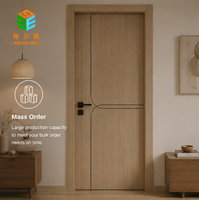 Porte de chambre en PVC avec lignes noires, profil stable anti-termites, porte décorative pratique pour diverses situations intérieures, ISO
