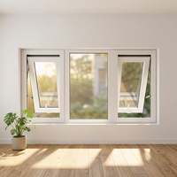 Fenêtre à auvent moderne à rupture de pont thermique, triple vitrage, profilés multicouches, fenêtre à battant en aluminium pour usage extérieur, écoénergétique