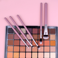 Haute qualité bas quantité minimale de commande échantillon gratuit rose poignée couleur doux cheveux synthétiques ombre à paupières pinceaux outils de beauté maquillage des yeux ensemble de pinceaux
