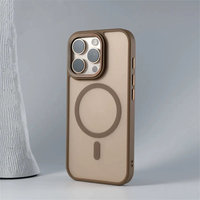 Convient pour Iphone17 Étui magnétique pour téléphone sensible à la peau Objectif à motif métallique 16ProMax Résistance aux chutes 15 Housse de protection