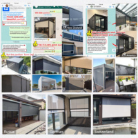 Persianas Enrollables Motorizadas Inteligentes Impermeables y Resistentes al Viento de 10' x 8' en Gris para Exteriores, Patio, Balcón