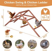 Perchoir à poulets en bambou JQ à 3 niveaux avec balançoire pour poulaillers extérieurs et fermes de jardin