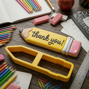 Grande découpoir à biscuits en forme de crayon pour la rentrée scolaire - Moule en plastique de 8 pouces pour les friandises de classe et les cadeaux de remerciement pour les enseignants - Product Image 1