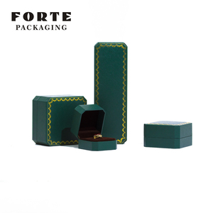 FORTE High Quality Fancy Handmade Leatherette Paper Jewelry <b>Box</b> <b>Gift</b> <b>Earrings</b> Package Emerald Green Holidays Travel Custom Logo - Product Image 4