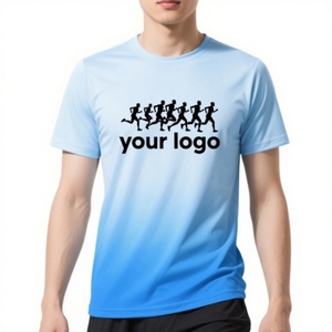 เสื้อยืดออกกำลังกายแขนสั้นคุณภาพสูงสำหรับผู้ชาย แบบสวมใส่สบาย ไซส์ใหญ่  พร้อมโลโก้แบบกำหนดเอง  ผ้าถักเนื้อแน่น เหมาะสำหรับใส่ลำลองหรือเล่นกีฬา - Product Image 4