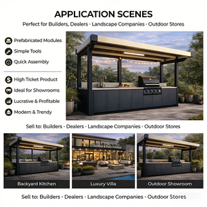 Set de Cocina para Exterior de Diseño Compacto - Parrilla de <span class=keywords><strong>Gas</strong></span> de 48" con Cajón Refrigerador, Estante Plegable y Abridor de Botellas, para Espacios Pequeños - Product Image 3
