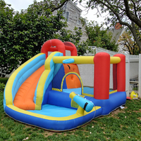 Château gonflable populaire pour enfants avec toboggan aquatique et installation facile pour les fêtes et les jeux de 3 enfants