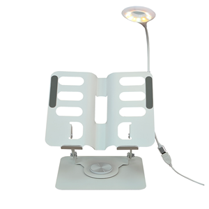 Nuevo Soporte de Lectura Plegable y Ajustable de Aluminio 2025 con Luz y Puerto USB, Soporte Ergonómico para Laptop de Escritorio - Product Image 1