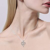 Huitan Simple élégant coeur Hhape pendentif collier avec lettre "je t'aime maman" cadeau pour la fête des mères dame colliers bijoux
