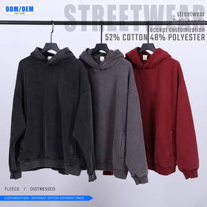 เสื้อฮู้ดดี้และเสื้อสเวตเชิ้ตผู้ชายพิมพ์ลายบาติกแบบกำหนดเอง ทรงโอเวอร์ไซส์ สไตล์วินเทจ ผ้าฟลีซซับใน คอปกบุ  ใส่สบายสำหรับฤดูหนาว - Product Image 4