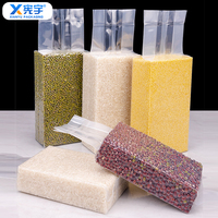 En stock, Sac à soufflet en nylon et PE plastique, sous vide, laminé, anti-humidité, pour le conditionnement compact de riz, céréales, légumineuses et flocons d'avoine
