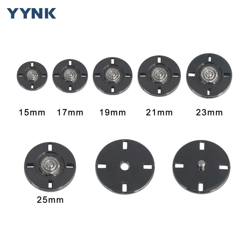 15mm 17mm 19mm 21mm 23mm 25mm Metal Zinc Alloy Press Button Round Sewing Invisible Snap Button